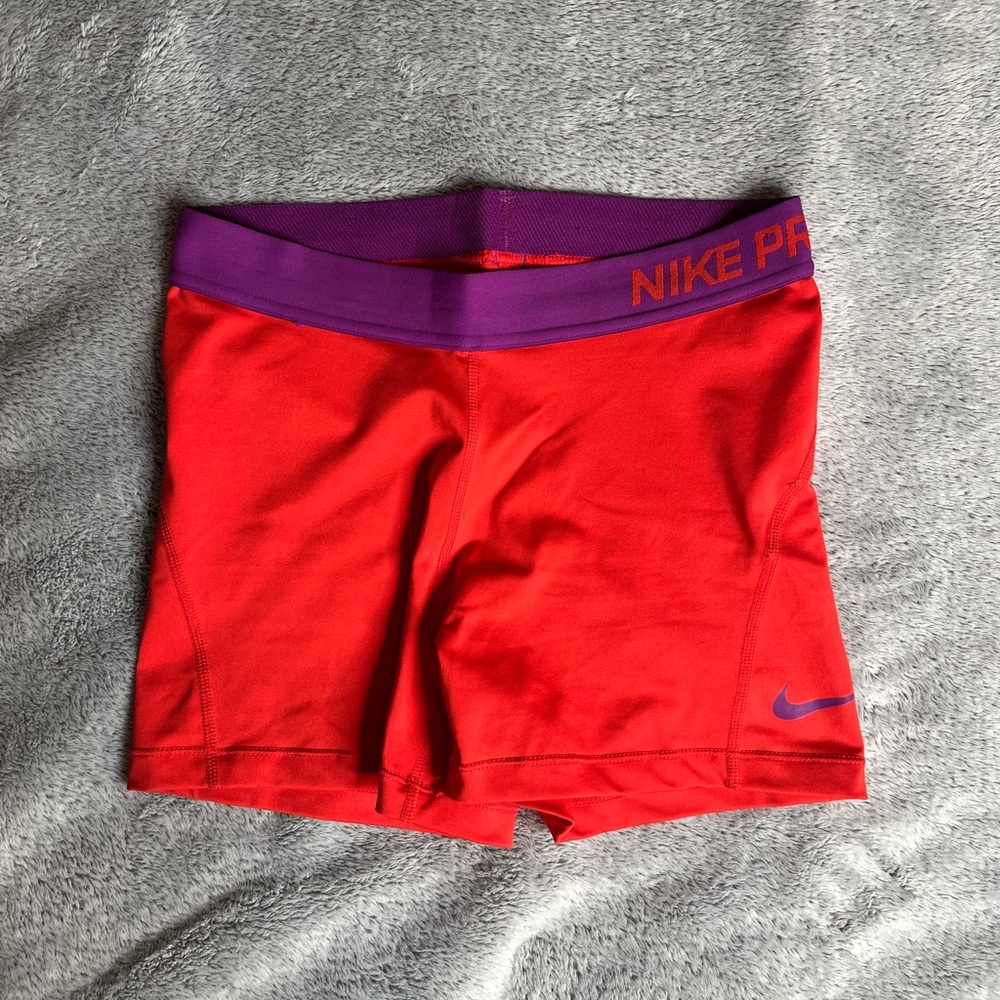 Nike Pro Orange and Purple Spandex Shorts